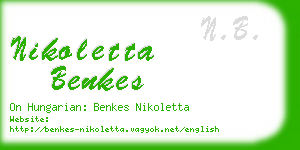 nikoletta benkes business card
